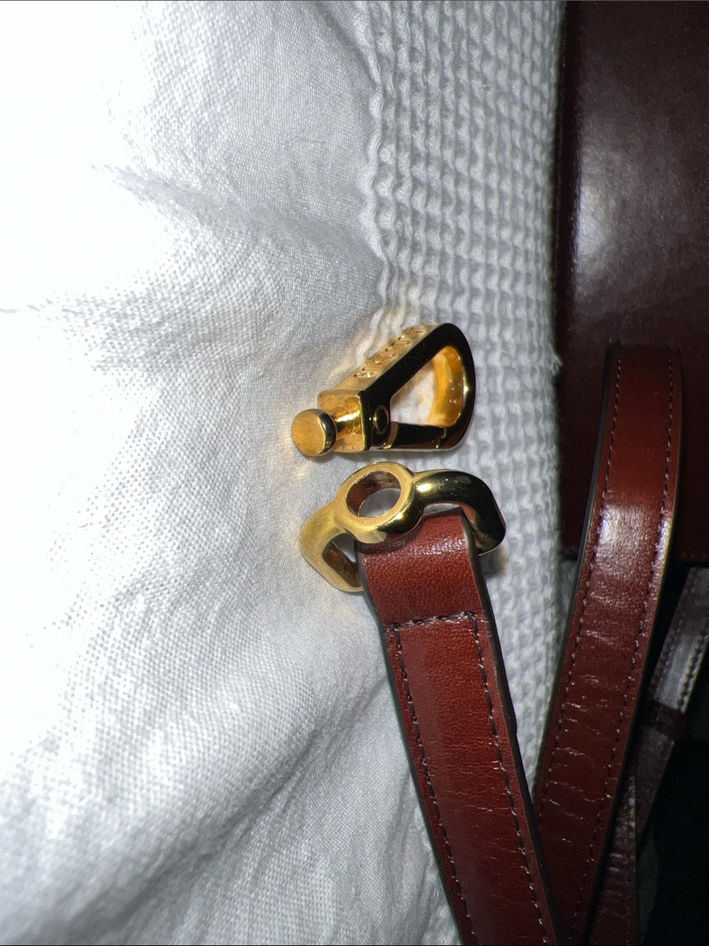 Jacquemus Chestnut Brown Leather Crossbody with Gold Logo - Picture 10 of 10